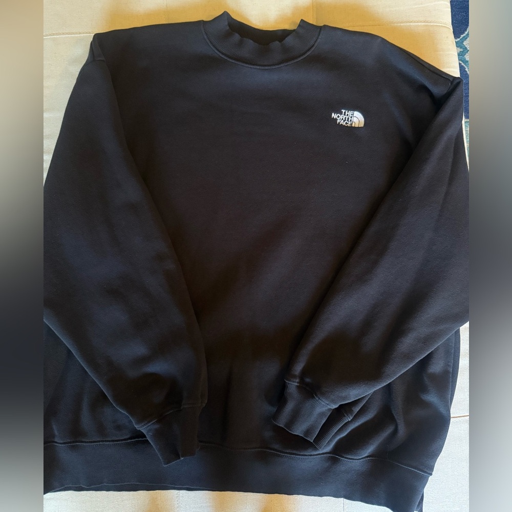 The North Face Black Crewneck Sweatshirt with White Logo